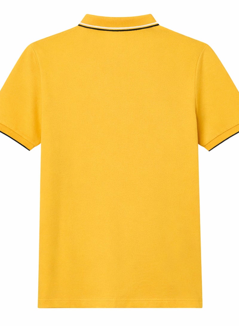GIORDANO Men’s Slim Pique Solid Polo with Flat Knit Collar - Image 2